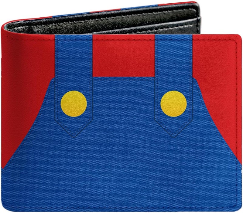 WRIGAEL Credit Card Holder Wallet Rfid Blocking Kids Boys Bifold Teen Cool Cute for Cash with ID Window Cardholder Teenage Teenager, Red Blue - Image 1